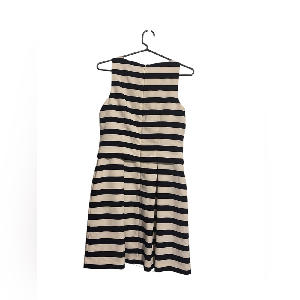 Ralph Lauren Black and Cream Striped Midi Dress - Picture 2 of 4